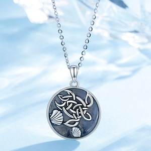 Isunni joyería S925 <span class=keywords><strong>de</strong></span> plata esterlina Vintage oxidado relieve <span class=keywords><strong>Mar</strong></span> Céltico diseño <span class=keywords><strong>de</strong></span> tortuga damas COLLAR COLGANTE - Product Image 5