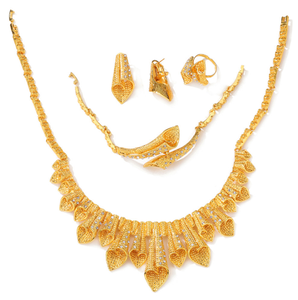 Bộ Kim Cương Mạ Vàng Trung Đông Ả Rập Bộ Vòng Cổ Nữ Bông Tai Vòng Tay Trang Sức Bốn Mảnh - Product Image 6