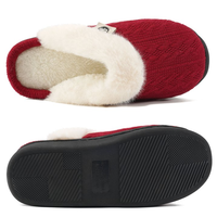 Chaussons d'intérieur en tricot chaud pour femmes, doublure en peluche douce, mousse à mémoire de forme, confortables pour la maison et la chambre, parfaits pour l'hiver