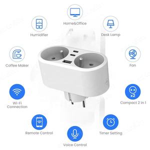 TY-FR-type-<b>C</b> Tuya WiFi Smart Plug16A EU Smart Dual <b>Socket</b> Type <b>C</b> <b>USB</b> Port With Power Monitoring Timing Function - Product Image 4
