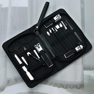 Bán Buôn 16Pcs Móng Tay Màu Đen Clipper Set Người Đàn Ông Phong Cách Làm Móng Tay Và Móng Chân Thiết Lập Đa Năng Du Lịch Chải Chuốt Kit Với Da Trường Hợp - Product Image 3