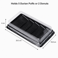 Boîte à pâtisserie transparente recyclable pour durian, emballage jetable en blister pour boulangerie avec couvercle en PET, vente en gros