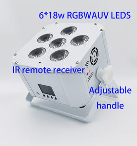 Promotion : Projecteur LED Par 6x18W RGBWAUV sans fil DMX sur batterie 6-en-1 pour événements DJ et mariages, avec télécommande - Product Image 5