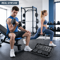 Ensemble d'haltères réglables, barre de musculation combinée, en fonte, revêtement mat, barres à poignée épaisse, équipement de fitness, vente en gros, OEM, ODM