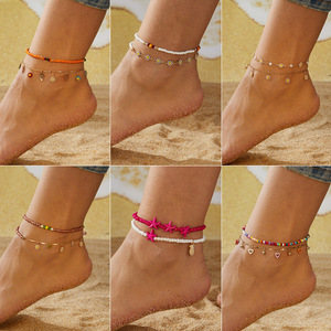 Bracelet de cheville et collier bohème pour femme, nouveau design, coquillages naturels, petites perles de pierre, bijoux de plage, cadeaux pour filles - Product Image 3