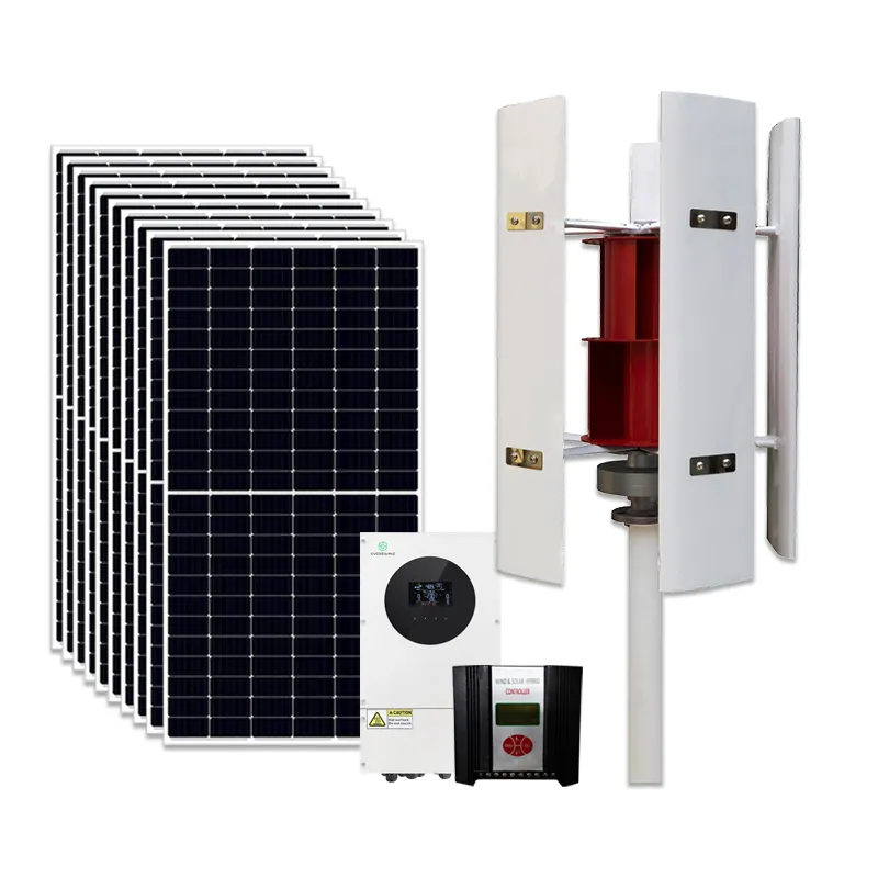 Hybrid solar wind 5 kw kit domestik 5000w energi sys penggunaan rumah tenaga surya sistem penyimpan energi surya energi angin