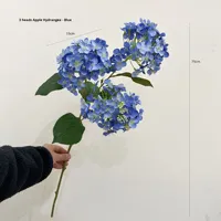 Hydrangea pomme à 3 têtes - Longue durée (3 à 5 ans) - Décoration d'intérieur pour la remise des diplômes, la fête des pères et Halloween