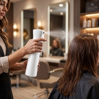 Bouteille pulvérisateur en plastique rechargeable 200ml 300ml pour barbier, salon, styliste, brume fine continue pour cheveux