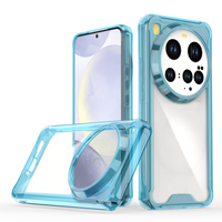 Étuis de téléphone portable transparents en acrylique dur transparent pour Xiaomi 15 14 Ultra 14T Pro TPU Edge Anti jaune couverture arrière de protection