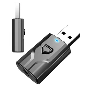 2023 HG USB Bluetooth 5.0 Transmissor com bate-papo app 3 em 1 adaptador sem fio 3.5mm AUX Plug And Play para TV