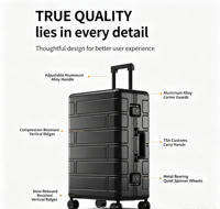 Valise trolley en néoprène à coque rigide en aluminium, fabrication OEM/ODM, avec serrure à combinaison TSA et roues pivotantes silencieuses à 360°, classique et tendance
