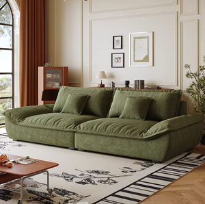 Canapé en velours vert style nordique, idéal pour petit appartement, canapé rembourré en velours, canapé haut de gamme - Product Image 2