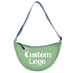 Tas selempang wanita bentuk bulan sabit setengah kain nilon warna-warni grosir tas selempang wanita dengan Logo kustom - Product Image 1