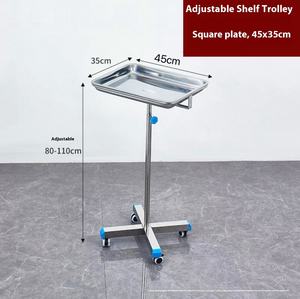 Carrito de Acero Inoxidable para Instrumental Médico, Carro Móvil para Instrumental Dental, Soporte Ajustable de un Solo Brazo para Bandejas Quirúrgicas - Product Image 4