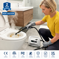 Nettoyeur vapeur électrique 1800W 110°C haute température, chauffage rapide sans ébullition en 20s, réservoir 1,6L, pour salle de bain, cuisine, nettoyage en profondeur des sols et voiture