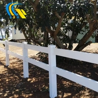 Trois rails non clim pas cher vinyle plastique PVC ferme chèvre clôture bétail clôture cheval mouton cerf blanc clôture pôle Pvc