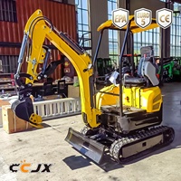 Mini-excavatrice haute performance Euro5 CE EPA 1.5T avec moteur Yanmar Kubota, faibles émissions, pour travaux agricoles, aménagement paysager et construction municipale