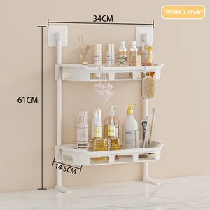 Étagère de rangement pliable à double niveau transfrontalière pour salle de bain, étagère murale pour cuisine et salle de bain - Product Image 6