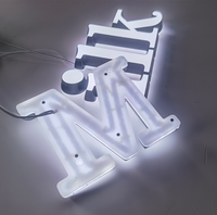 Panneau d'affichage électronique en acrylique d'entreprise en plastique personnalisé pour boutique en plein air Enseigne lumineuse en lettres à DEL 3D illuminée pour les entreprises