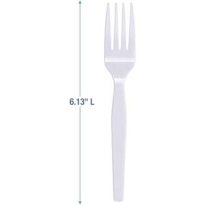 Tenedor de Poliestireno de Peso Medio Boardwalk BWK, 1000 Unidades por Caja, Cubiertos Desechables en Color Blanco - Product Image 6