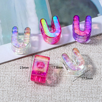 Perles alphabet en acrylique transparent multicolores A-Z de 6 mm, à trou droit, pour accessoires DIY faits à la main, porte-clés et sacs
