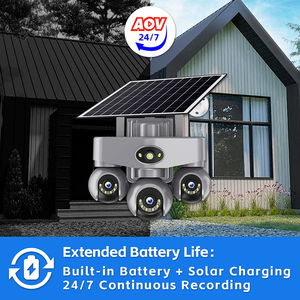 Caméra de sécurité domestique 4G avec 3 LED, vision nocturne, rotation PTZ, enregistrement vidéo H.265 super puissant - Product Image 2