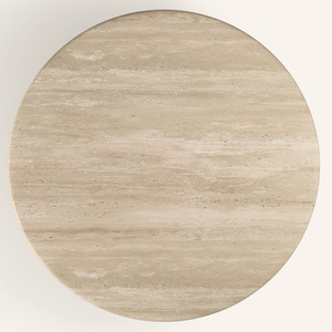 Kumusi Modern Round Volakas <strong>White</strong> Marble Coffee <strong>Table</strong> Living Room Luxury Natural Customized Dark Emperador <strong>Side</strong> <strong>Table</strong> - Product Image 6