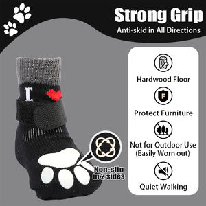 100% कपास पालतू कुत्ते के इनडोर बुना हुआ मोजे, जाल ठोस पत्र पैटर्न और सफेद pvc पैर के संदेश गर्मियों के लिए विरोधी पर्ची - Product Image 2