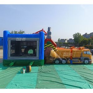 Château gonflable de construction en forme de <span class=keywords><strong>camion</strong></span> <span class=keywords><strong>benne</strong></span> avec toboggan aquatique, grand combo gonflable aquatique avec piscine à éclaboussures - Product Image 3