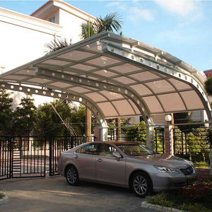 Abri de voiture extérieur en métal avec structure arquée, en polycarbonate pratiquement incassable, protection UV à 99 %, facile à assembler pour balcon et villa - Product Image 6