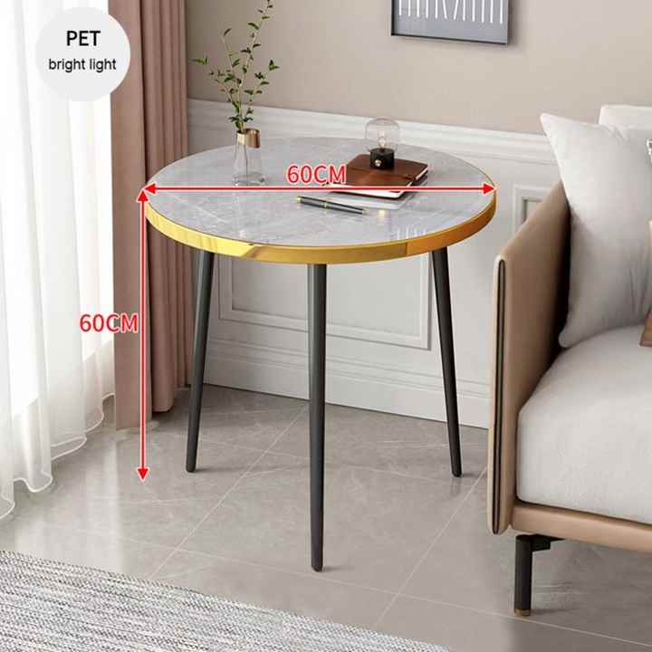 60cm High Round Wooden Metal Living Room Coffee Table Bedroom Bedside