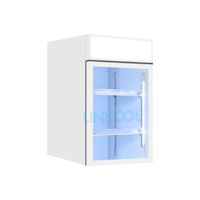 Mini-réfrigérateur commercial vertical 105L avec porte vitrée simple et refroidissement par ventilateur pour boissons