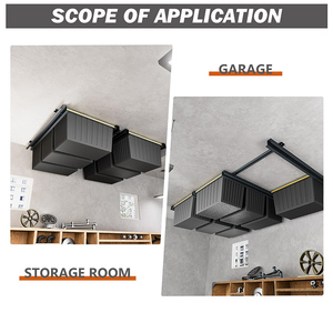 Étagère de rangement suspendue pour <span class=keywords><strong>garage</strong></span> JH-Mech, capacité 250 lb, pour 3-4 bacs, étagères de rangement métalliques réglables pratiques pour le plafond du <span class=keywords><strong>garage</strong></span> - Product Image 3