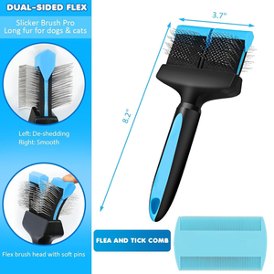 <span class=keywords><strong>Brosse</strong></span> à poils pour <span class=keywords><strong>chien</strong></span> en acier inoxydable double flex certifiée CE, <span class=keywords><strong>brosse</strong></span> de toilettage pour animaux de compagnie, peigne pour <span class=keywords><strong>sous</strong></span>-<span class=keywords><strong>poil</strong></span>, <span class=keywords><strong>brosse</strong></span> à poils pour animaux à poils longs - Product Image 2