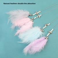 Jouet interactif pour chatons en plumes avec clochette, personnalisable avec logo OEM, marque privée, pour fournisseurs en gros, commande en gros, MOQ