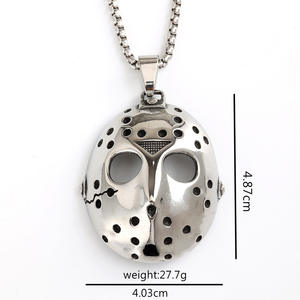 Collier avec pendentif en acier inoxydable Jason Mask pour hommes, bijoux à la mode, cadeau - Product Image 5