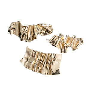 مشابك ودبابيس شعر نسائية عصرية قابلة للطي بتصميم هندسي وسطح محدب من سبيكة معدنية، مقاس 6 سم، لحفلات الزفاف والرقص الراقص، موديل 2026 - Product Image 1