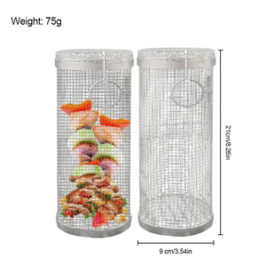 2026 yeni barbekü <span class=keywords><strong>Net</strong></span> tüp barbekü büyük izgara sepeti hiç paslanmaz çelik tel örgü haddeleme izgara sepeti - Product Image 2