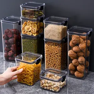 Hot sale Transparent plastic kitchen storage hermetic food container dry food storage container with Anti oxidation durable