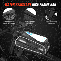 Sacoche de cadre rigide en EVA avec poche tactile et visière solaire, sacoche de vélo durable compatible avec les sacs de selle et les sacs de rangement pour vélo