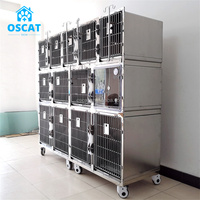 Cage pour animaux OSCAT, 13 portes, équipement vétérinaire, acier inoxydable 304, assemblée, pour hôpital vétérinaire, élevage, clinique vétérinaire