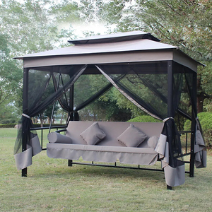 Muebles de Jardín de la Mejor Calidad, Cama de Patio para 3 Personas, Gazebo con Mosquitera - Product Image 1