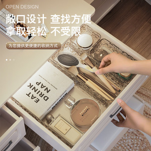 Drawer Storage Box Rectangle Transparent Large Capacity Stackable For Cosmetic Makeup Office Desk Organizer Multi Layer - Product Image 3