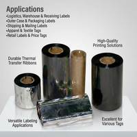 Cinta de Transferencia Térmica Resistente a las Manchas para Seguimiento Industrial, 80 mm x 300 m, Impresora Industrial Universal, Muestra Gratuita