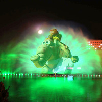 Système multimédia de luxe avec écran d'eau, spectacle de danse des jets d'eau laser, fontaine musicale spectaculaire en plein air