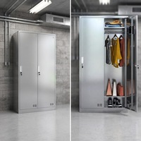 Armoire de rangement moderne en acier inoxydable, armoire métallique étanche pour vêtements de personnel, pour bureau, hôpital, école, gymnase