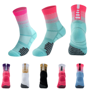 Chaussettes de course à pied dégradées 100% coton Semelle antidérapante Respirant Compression Tricoté Design géométrique Motif Homme Femme Utilisation sportive - Product Image 1