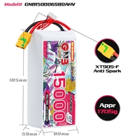 Batterie LiPo GNB GAONENG 6S 15000mAh 22.8V 80C XT90S RC HV LiHV Haute Tension pour Drones FPV Grande Échelle, Hélicoptères, Voitures et Bateaux RC