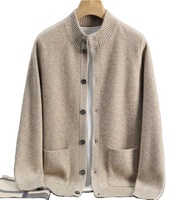 Hochwertiger Großhandel Maßgefertigter Warmer Kaschmir-Cardigan Klassischer Knopf-Kaschmirpullover für Herren