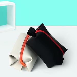 Custom Logo Waterproof Silicone Makeup Cosmetic <b>Bag</b> <b>Women</b> Rectangle Toiletry Zipper Travel <b>Pouch</b> Cute Fashionable - Product Image 3